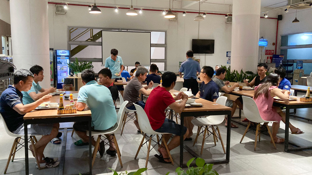 Factory workers staying 24/7 in our Vietnamese factory during pandemic lockdown.